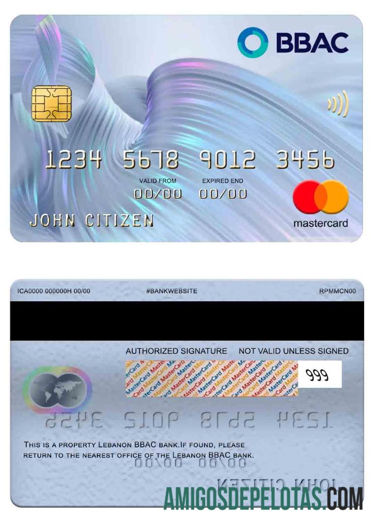Lebanon BBAC Bank Mastercard sample